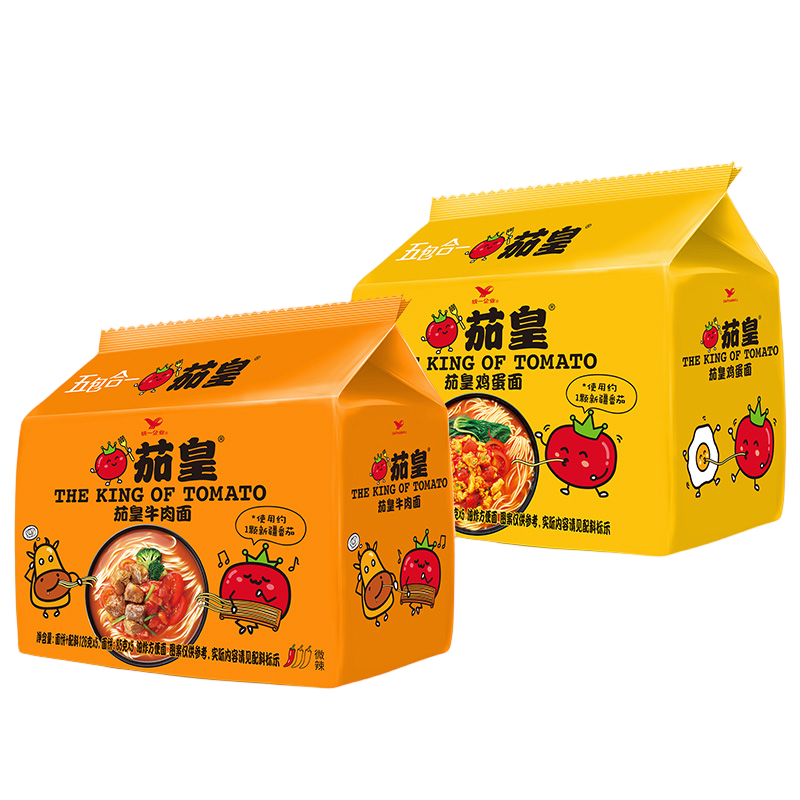 统一茄皇方便面番茄鸡蛋番茄牛肉面5+5组合共10小袋网红同款