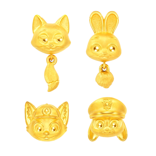 周大福可晃动尼克朱迪足金转运珠