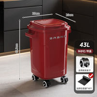 Kitchen trash can, 2026 new model, high appearance level, lid-specific, no bending required, movable, large-capacity sanitary bucket thumbnail 3