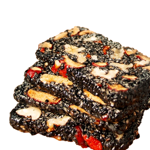 甄磨坊黑芝麻糕核桃红枣核杞糕点手工制作营养休闲健康零食