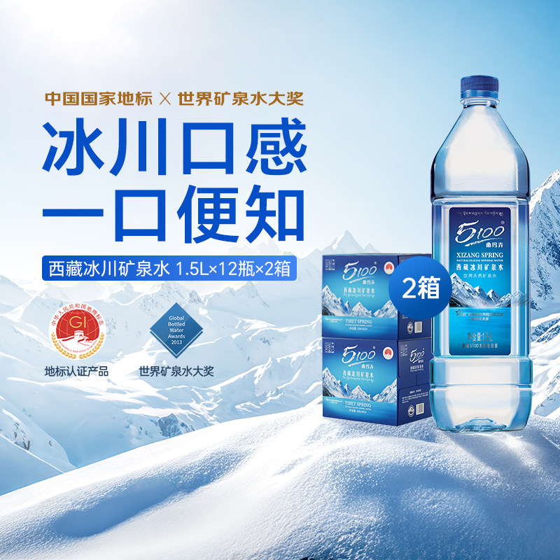 5100冰川矿泉水1.5L×24瓶×1组图片