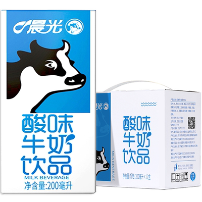 晨光原味酸牛奶200ml×12盒×1组