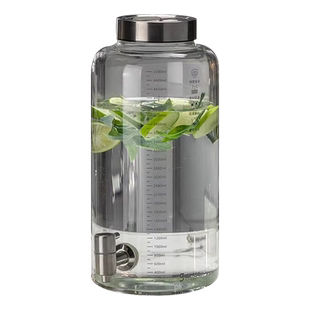 格娜斯带龙头冷水壶大容量饮料桶家用玻璃耐高温果汁桶凉水壶