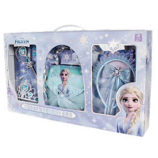 冰雪奇缘斜挎包艾莎公主手提包硅胶儿童玩具装扮礼盒女孩新年礼物