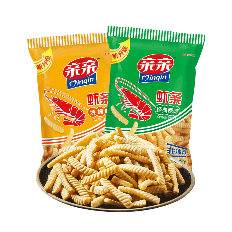 亲亲原味烧烤味虾条膨化食品160g