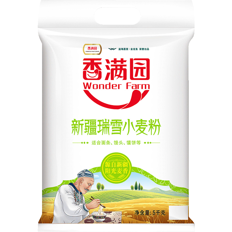 香满园新疆瑞雪面粉小麦粉5kg