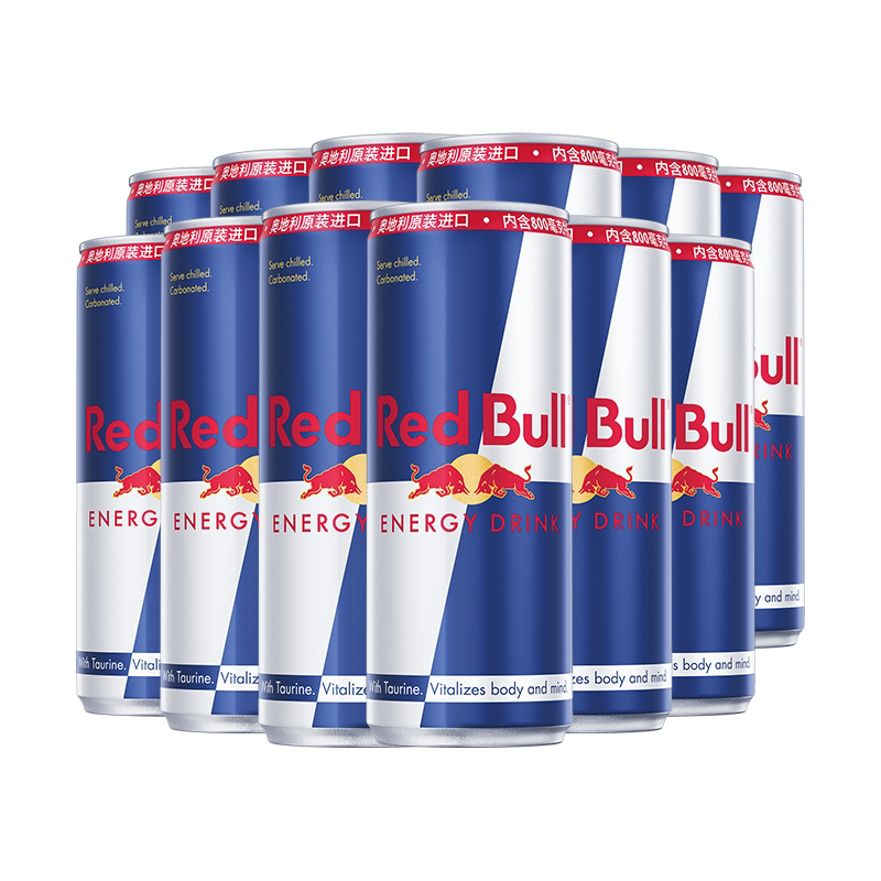 奥地利红牛Red Bull原装进口饮料800毫克牛磺酸B族250ml*12罐装