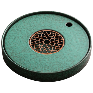 唐丰陶瓷干泡台圆形干泡茶盘小型家用轻奢现代茶具茶台蓄水干泡盘