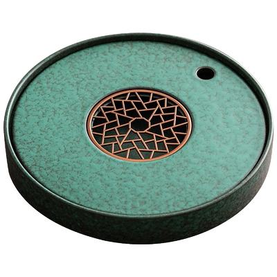 唐丰陶瓷干泡台茶盘圆形小型家用