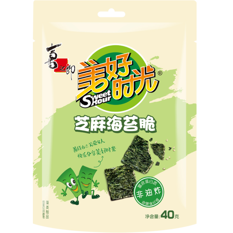喜之郎美好时光芝麻/奶酪/榴莲味夹心海苔脆休闲小吃儿童零食