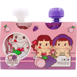 不二家吸吸果冻白桃葡萄味156g*1对儿童可吸果冻凑单年货