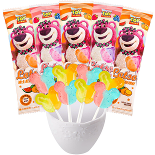 迪士尼草莓熊双味棒棒糖多味奶片糖果卡通造型结婚喜糖儿童小零食