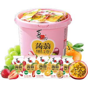 喜之郎蒟蒻果汁果冻魔芋葡萄荔枝大桶可吸的0脂小吃儿童零食