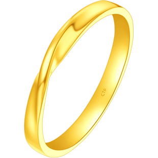 周大福ING爱无尽循环不规则足金黄金戒指计价F230577