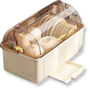 优勤厨房台面式碗碟置物架带盖碗架餐具放盘子家用碗柜沥水架