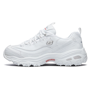 【下拉享淘金币】斯凯奇情侣小白鞋老爹鞋女透气增高运动白色男鞋