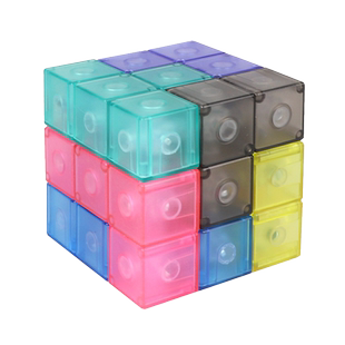 鲁班磁力魔方积木索玛立方体几何三阶块儿童益智磁性百变拼搭玩具