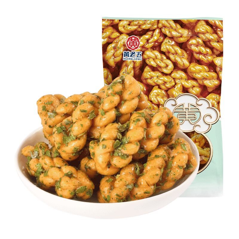 黄老五葱香味小麻花408g