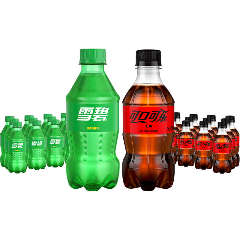 可口无糖可乐&雪碧300ml×24瓶