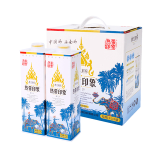 热带印象泰式鲜榨椰汁1LX6盒植物蛋白饮料生椰厚乳奶果海南椰子汁