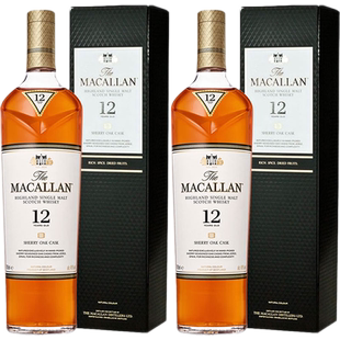 The Macallan 麦卡伦12年经典雪莉桶单一麦芽苏格兰威士忌 2支装