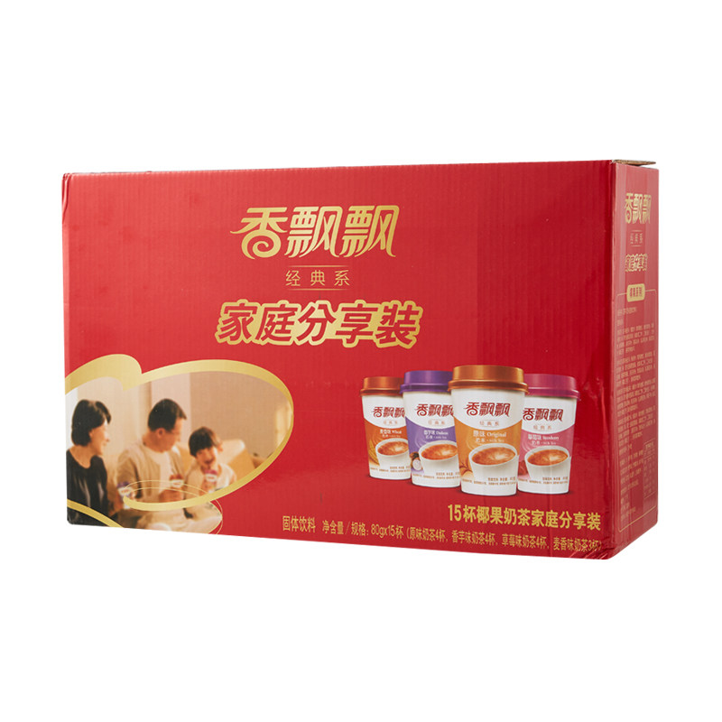 香飘飘椰果奶茶家庭分享装 80g*15杯/提