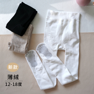 春秋冬儿童打底裤薄绒中厚纯棉白色舞蹈袜外穿加绒加厚女童连裤袜