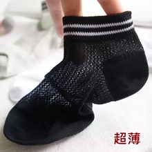 儿童运动袜棉袜夏季薄款男女中大童透气学生白色网眼袜超薄学院风