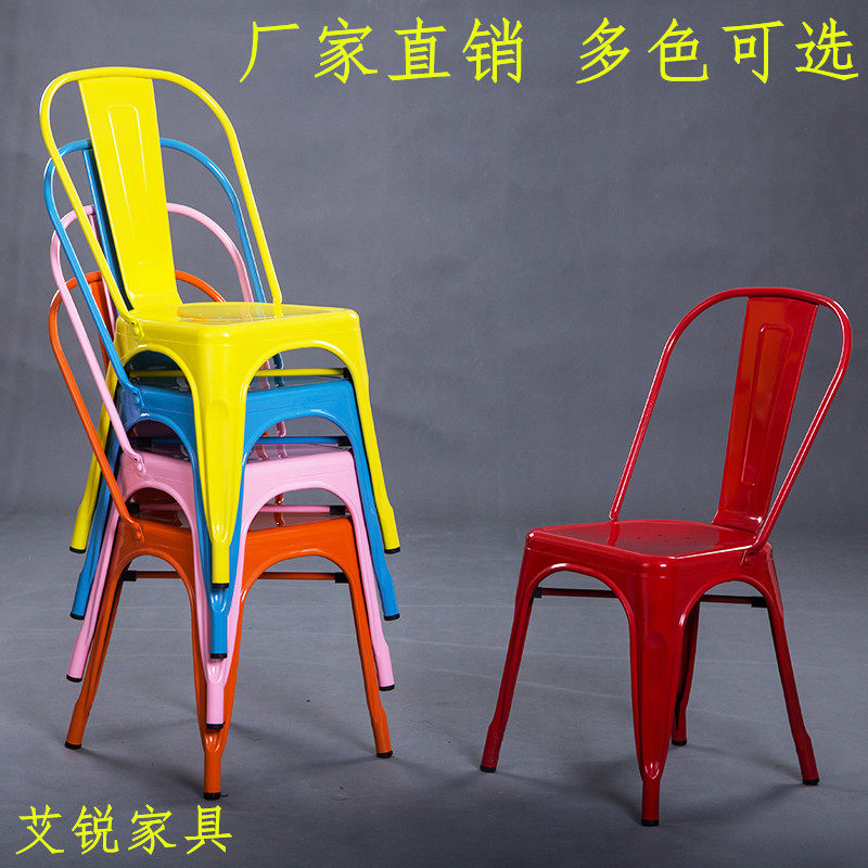 休闲风做旧铁艺复古做旧铁艺餐椅