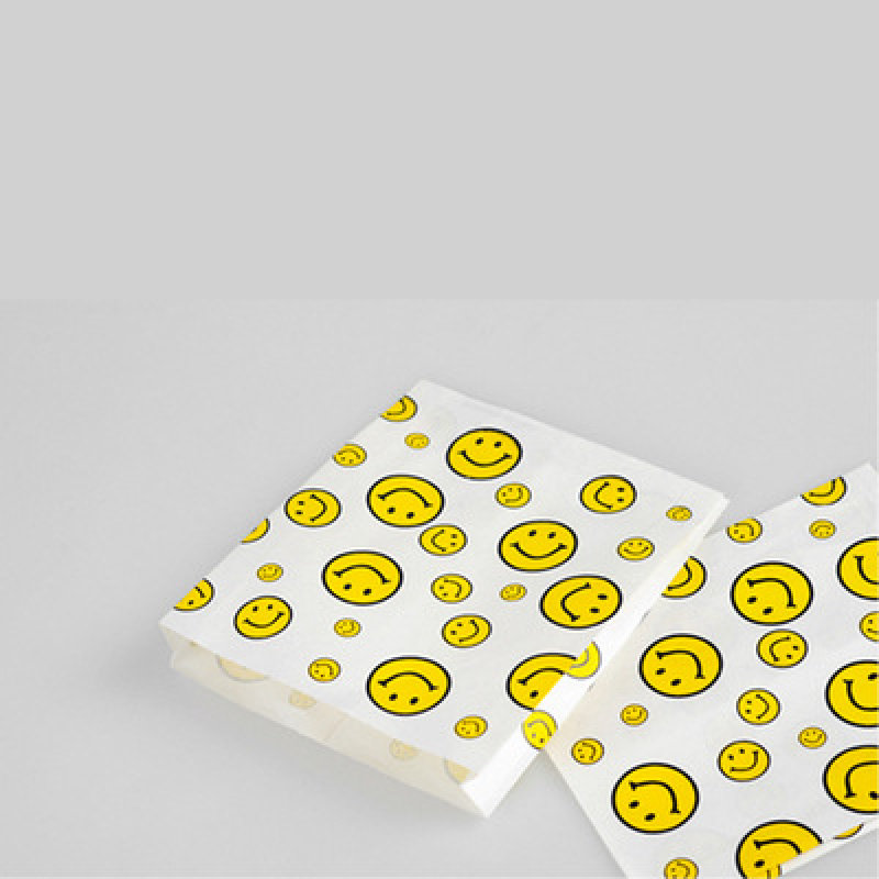 笑脸纸袋子薯条薯干零食包装袋一次性白色牛皮防油纸袋一件0个