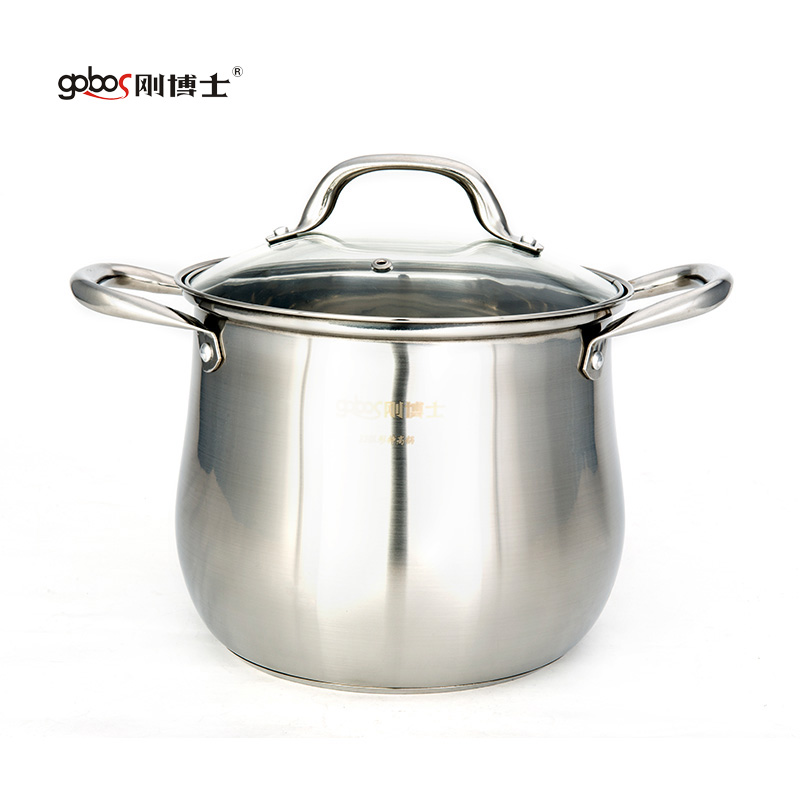 新款刚博士弧形三层特高不锈钢锅