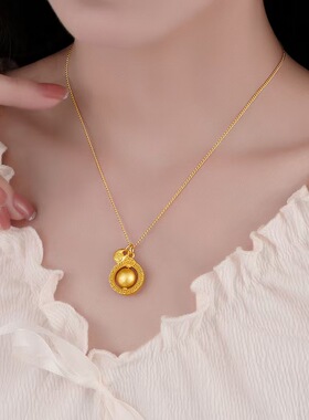 金色吸钱星吞金兽项链