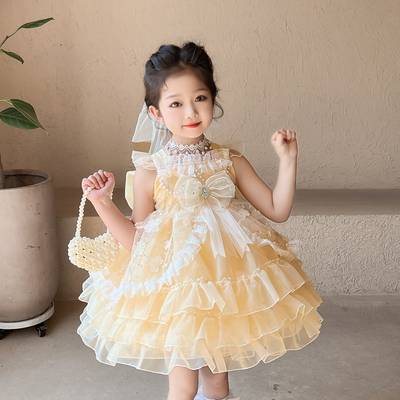 正版Lolita女童吊带裙网纱蓬蓬裙