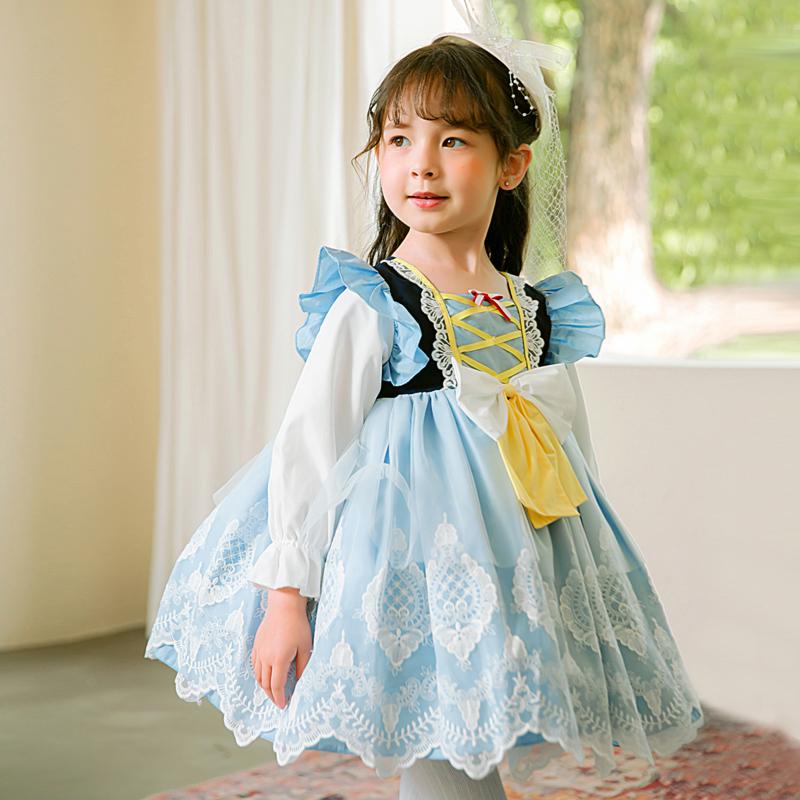 lolita女童生日礼物小裙子秋洛丽塔迪士尼在逃公主通话长袖连衣裙