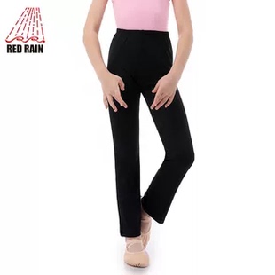 红雨儿童舞蹈裤练功裤黑色直筒裤芭蕾舞形体裤长裤女童跳舞裤子夏