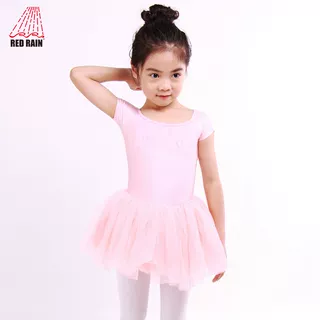 红雨舞蹈短袖韩版儿童芭蕾舞蹈服练功服女童连体纱裙公主裙演出服