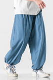 20夏大码日系棉麻束脚休闲宽松哈伦裤灯笼裤直筒阔腿裤K95/P75，男装休闲裤，电商A221A