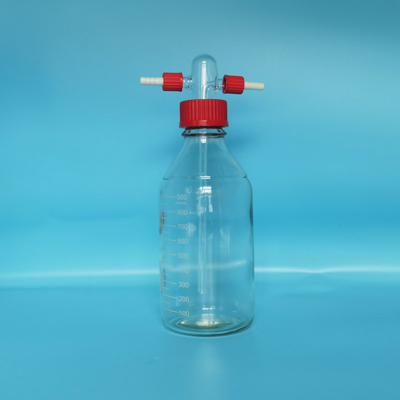 蜀牛洗气瓶 gl45螺口缓冲瓶 耐压缓存瓶 安全瓶 高硼硅玻璃缓冲瓶