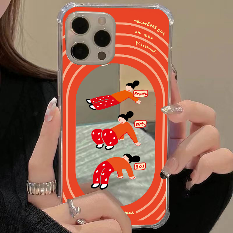 宋轶同款适用iPhone14苹果13手机壳女12ProMax下腰女孩XS荣耀90镜面华为Mate50pro小米OPPO红米K60小众40补妆
