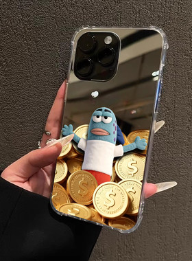 金币比奇堡酷鱼iPhone17e苹果14手机壳16ProMax荣耀90搞怪15华为Mate70Pro镜面P80小米vivo女13丑鱼居民x三星