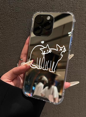 猫咪的啃腚iPhone17e苹果14手机壳16ProMax荣耀90趣味搞怪15华为Mate70Pro镜面P80小米13三星S25女op创意简笔