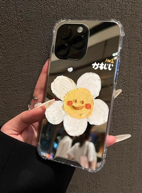 百分百可爱适用iPhone17苹果15手机壳16ProMax荣耀100华为Mate60情侣13镜面X100S简约Pura70油画90花朵8补妆5