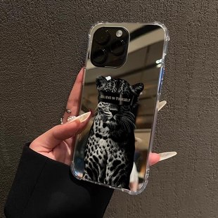 暗黑高级感适用iPhone17苹果14手机壳16ProMax荣耀90相信自己15华为Mate70Pro镜面P80豹子oppo小米vivo潮牌13