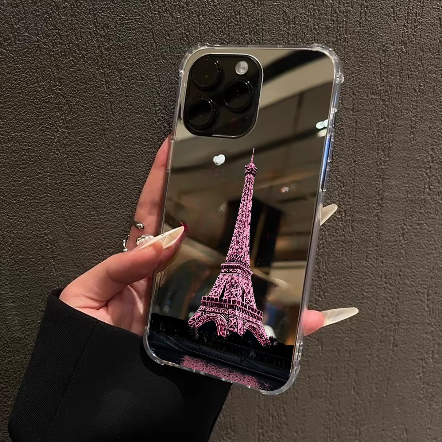 ins高级感巴黎铁塔适用iPhone17苹果15手机壳16ProMax荣耀90浪漫15华为Mate镜面P80女oppo小米vi一加三星艺术