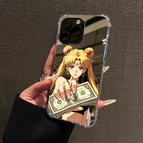 有钱美少女战士适用iPhone17e适用苹果14手机壳16ProMax奢华15华为Mate70Pro镜面P80小米vivo个性13三星S25OP