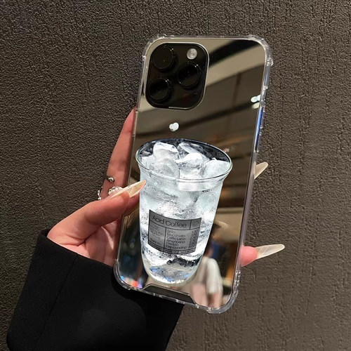 适合夏天适用iPhone17苹果15手机壳16ProMax荣耀100Pro冰杯华为Mate60创意镜面P70补妆oppo咖啡vivo高级感X软