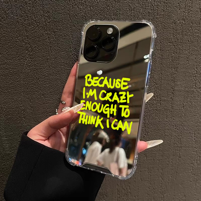 够疯|我能做到适用iPhone17苹果15手机壳16ProMax荣耀90个性男女华为Mate70Pro镜面P80补妆oppo励志英文viv软