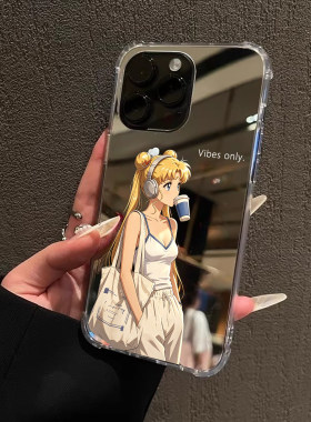 个性休闲美少女适用iPhone17e适用苹果14手机壳16ProMax舒适15华为Mate70Pro镜面P80小米vi正念13三星S25复古