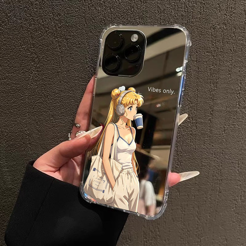 个性休闲美少女适用iPhone17e适用苹果14手机壳16ProMax舒适15华为Mate70Pro镜面P80小米vi正念13三星S25复古