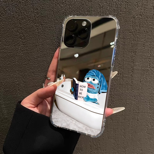 如何变有钱适用iPhone17苹果14手机壳16ProMax荣耀90比奇堡丑鱼15华为Mate70Pro镜面P80女oppo小米vivo搞怪13